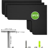NNETM Contemporary Black Corner Floating Shelves - Set of 3