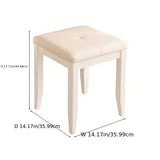 NNETM Minimalist White Dressing Stool - Bedroom Makeup Chair