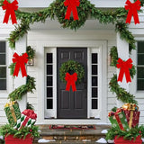 NNETM 5pcs 33.02cm Red Velvet Christmas Wreath Bow