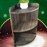 NNETM Vintage Solid Wood Corner Cabinet - Multi-Layer Sundries Organizer