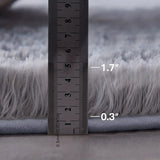 NNETM Cozy Gray Fluffy Round Rug - 120x120cm | Ultra Soft Shaggy Area Rug