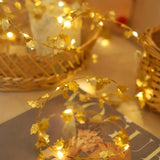 NNETM 1-Pack LED Golden Leaf Fairy Lights - Firefly Starry Lights