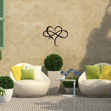 NNETM Infinity Heart Black Heart-Shaped Metal Wall Decor Love Sign Plaque