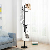 NNECW Metal Coat Rack Stand with 8 Hooks for Hats & Scarves & Handbags