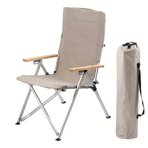 NNETM Foldable Outdoor Chair - Khaki, Four Adjustable Positions