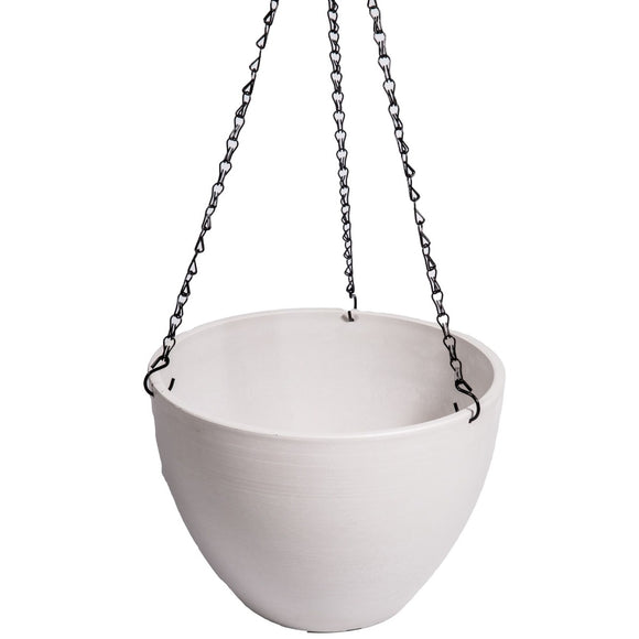 NNEDSZ Rustic White Plastic Pot with Chain 30cm