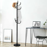 NNECW Metal Coat Rack Stand with 8 Hooks for Hats & Scarves & Handbags