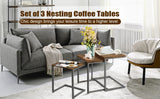 NNECW 3 Set Nesting Coffee Table with Vintage Style for Living Room
