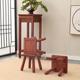 NNETM Vintage Red Sandalwood Small Wooden Stool
