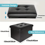 NNETM Foldable Leather Storage Stool - Stylish Lodge Design