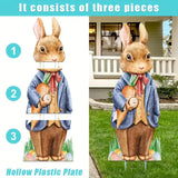 NNETM Easter Yard Signs Duo with Stakes - Whimsical 89.92cm Large Bunny Lawn Decorations (2pcs)