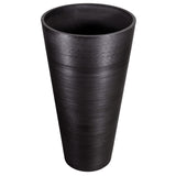 NNEDSZ Large Textured Round Black Planter 71cm