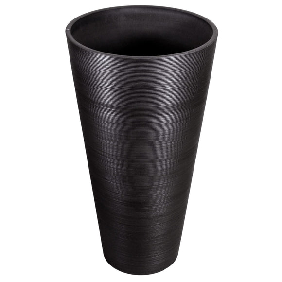 NNEDSZ Large Textured Round Black Planter 71cm