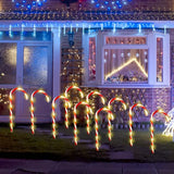 NNETM Set of 5 Solar-Powered Candy Cane Pathway Lights