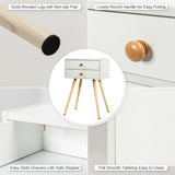 NNECW Nightstand WITH 2 Drawers for Small Spaces