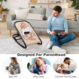 NNECW 2 in 1 Baby Rocker with 2 Adjustable Recline Positions-Beige
