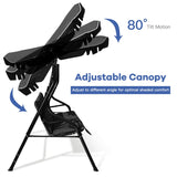 NNECW 3 Seat Outdoor Patio Swing Chair with Adjustable Canopy for Backyard/Balcony