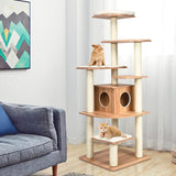 NNECW Modern Cat Climbing Tree with Scratch Resistant Sisal Rope Column for Cats