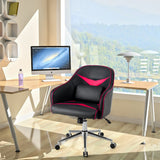 NNECW Adjustable Swivel Office Armchair with Massaging Cushion for Office Red
