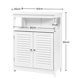 NNECW Wooden Storage Cabinet with Lamellar Doors and Shelf for Bathroom