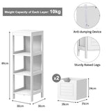 NNECW Floor Storage Cabinet with 2 Adjustable Drawers for Bathroom