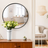 NNECW 60cm Round Wall Mirror with Metal Frame for Washroom