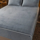 NNETM Luxurious Milk Fleece Queen Fitted Sheet - Cozy Grey