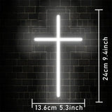 NNETM Divine Glow - Jesus Cross Neon Sign (23.88 X 13.46cm) - Home Decor LED Neon Sign