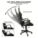NNETM Ultimate Gaming Throne: Reclining High Back PU Leather Gaming Chair with Ergonomic Design and Memory Foam Cushion