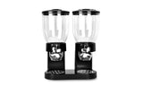 NNEDPE Double Cereal Dispenser Dry Food Storage Container Black