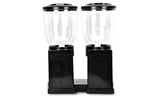 NNEDPE Double Cereal Dispenser Dry Food Storage Container Black