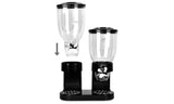 NNEDPE Double Cereal Dispenser Dry Food Storage Container Black