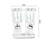 NNEDPE Double Cereal Dispenser Dry Food Storage Container White