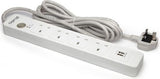NNEDPE 4 Outlet Surge Protected Powerboard with Dual Usb Charging Ports