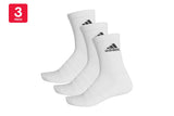 NNEKG Unisex Cushion Crew Socks 3 Pack (White White Black Size L)