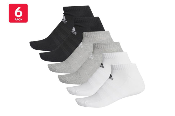 NNEKG Unisex Cushioned Low Cut Socks 6 Pack (Medium Grey Heather Medium Grey Heather White White Size XL)