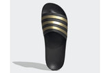 NNEKG Unisex Adilette Aqua Slides (Black Gold Black Size 8 US)