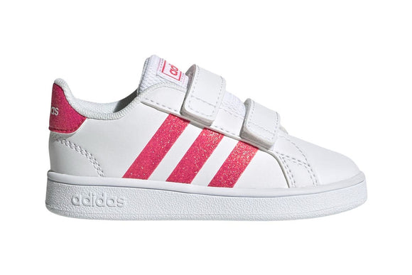 NNEKG Girls Grand Court Shoes (White Real Pink White Size 7.5 US)