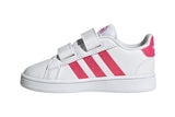 NNEKG Girls Grand Court Shoes (White Real Pink White Size 5.5 US)