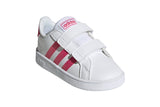 NNEKG Girls Grand Court Shoes (White Real Pink White Size 6.5 US)