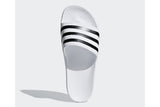 NNEKG Unisex Adilette Aqua Slides (White Black White Size 8 US)