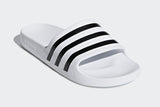 NNEKG Unisex Adilette Aqua Slides (White Black White Size 8 US)