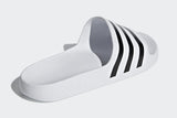 NNEKG Unisex Adilette Aqua Slides (White Black White Size 9 US)
