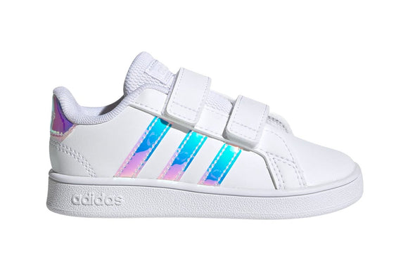 NNEKG Boys Grand Court Infant Shoes (White White Dash Grey Size 4.5 US)