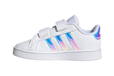 NNEKG Boys Grand Court Infant Shoes (White White Dash Grey Size 4.5 US)