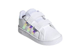 NNEKG Boys Grand Court Infant Shoes (White White Dash Grey Size 4.5 US)