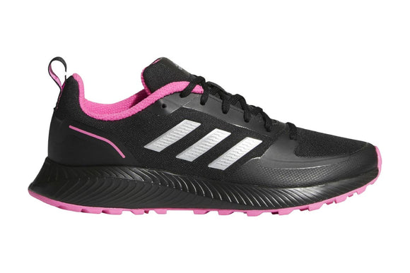 NNEKG Womens Runfalcon 2.0 TR Casual Shoe (Core Black Silver Metallic Screaming Pink Size 6.5 US)