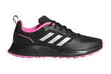 NNEKG Womens Runfalcon 2.0 TR Casual Shoe (Core Black Silver Metallic Screaming Pink Size 6.5 US)