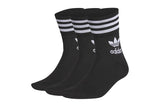 NNEKG Unisex Mid Cut Crew Socks 3 Pack (Black White Size S)