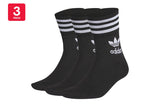 NNEKG Unisex Mid Cut Crew Socks 3 Pack (Black White Size S)
